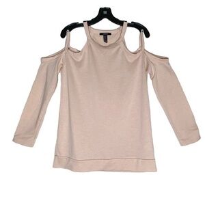 Forever 21 Top Light Pink Cold Shoulder Long Sleeve Sweatshirt Size M